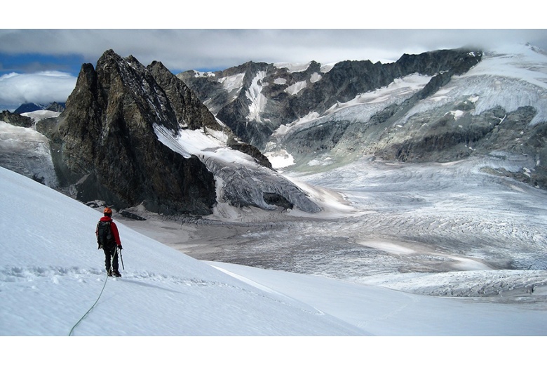 vue du glacier d'otemma depuis le col de charmotane